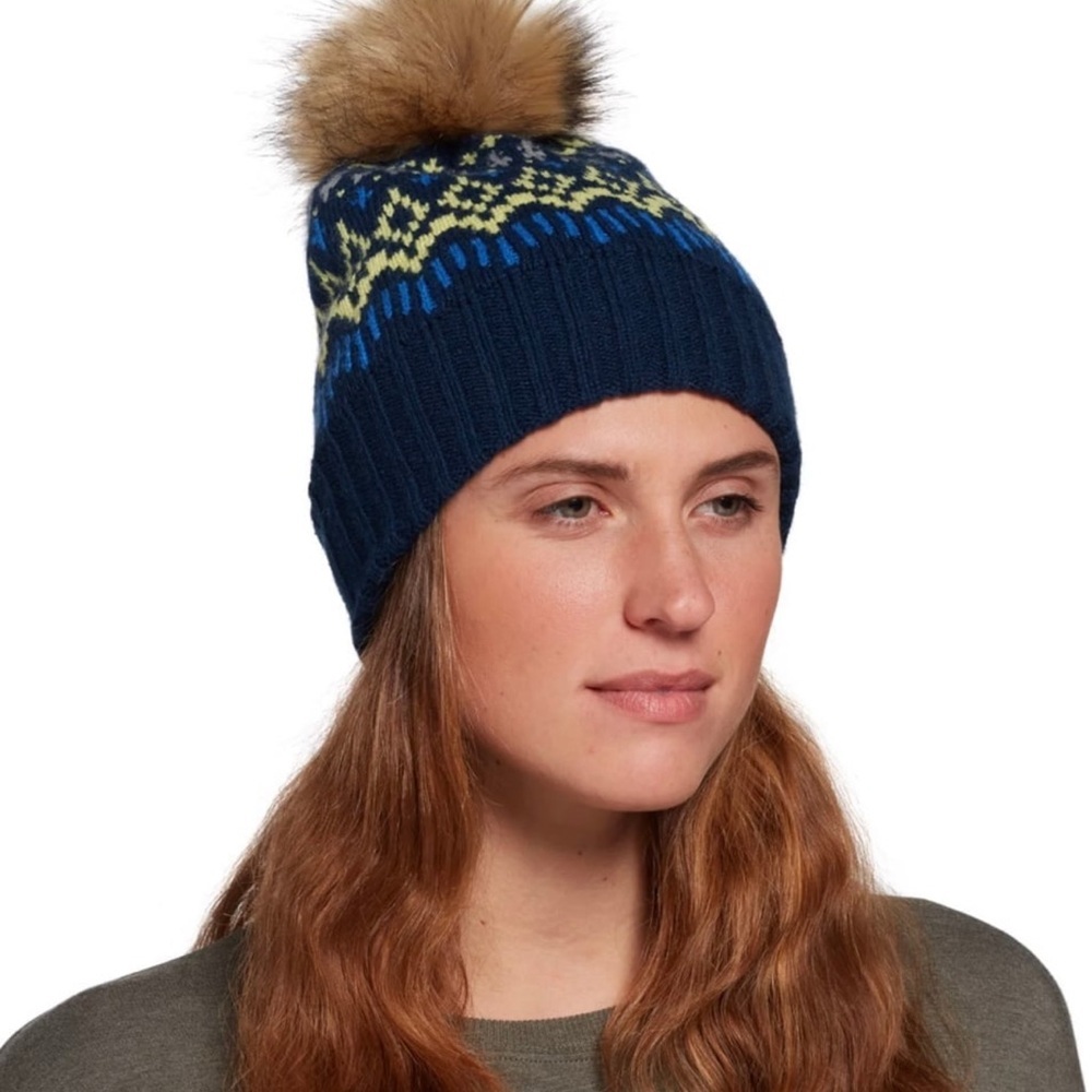 New Alpine Design Women's‎ Fair Isle Beanie winter hat Pom Pom Retail $25